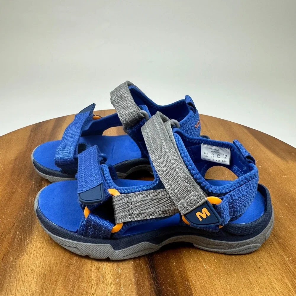 New NWOB Little Kids Merrell Hydro Rapids Hiker Blue Sandals Shoes Size 12 C